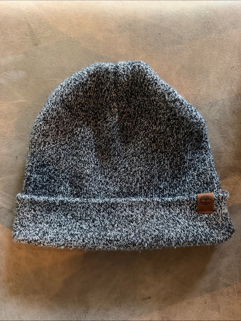 Timberland Black Gray Marled Knit Cuff Beanie
